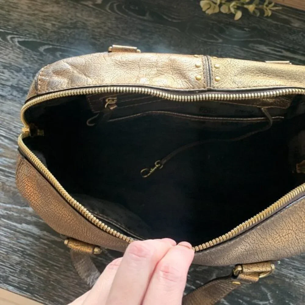 Michael Kors Studded Bronze Satchel